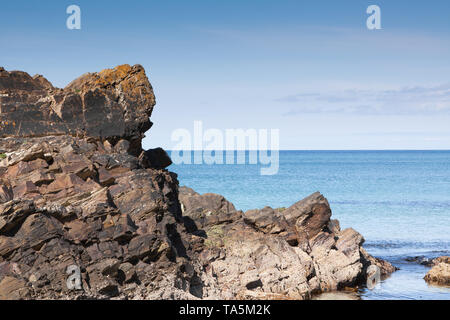 Rock formation à St Ninians Isle beach dans les îles Shetland, au nord de l'Écosse, au Royaume-Uni. Banque D'Images