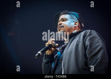 Danemark, copenhague - 21 mai, 2019. Le groupe de rap américain De La Soul effectue un concert live dans le cadre de l'activité des dieux de Rap au Royal Arena à Copenhague. Le rappeur Trugoy ici est vu sur scène. (Photo crédit : Gonzales Photo - Thomas Rasmussen). Banque D'Images