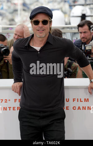 Cannes, France. 22 mai, 2019. 72e Festival du Film de Cannes 2019, une séance de film : '' 'Il était une fois ''' d'Hollywood… Photo : Brad Pitt : Crédit Photo Agency indépendante/Alamy Live News Banque D'Images