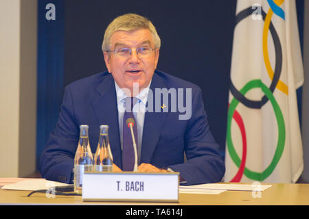 Lausanne, Suisse. 22 mai, 2019. Lausanne, Suisse - le 22 mai 2019 : Le Comité International Olympique, CIO, réunion du bureau exécutif avec le président Thomas Bach | Crédit dans le monde entier d'utilisation : dpa/Alamy Live News Banque D'Images