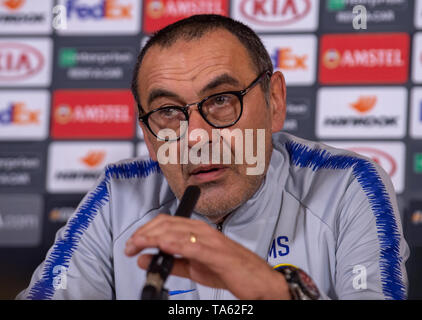 Cobham, Royaume-Uni. 22 mai 2019. Manager Maurizio Sarri tient une conférence de presse à venir du Chelsea FC est l'UEFA Europa League contre Arsenal FC à Bakou le 29 mai 2019. Crédit : Peter Manning/Alamy Live News Banque D'Images