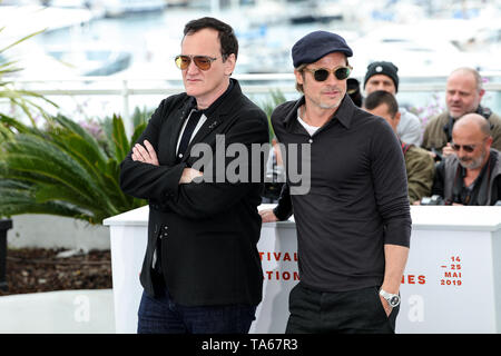 Cannes. 22 mai, 2019. Quentin Tarantino Brad Pitt sur le IL ÉTAIT UNE FOIS. En HOLYWOOD Photocall lors du Festival de Cannes 2019 le 22 mai 2019 au Palais des Festivals à Cannes, France. ( Crédit : Lyvans Boolaky/Espace d'image/media Punch)/Alamy Live News Banque D'Images