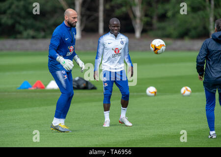 Cobham, Royaume-Uni. 22 mai 2019. Chelsea tenir une séance de formation à leur base de Cobham avant leur finale de l'UEFA Europa League contre Arsenal FC à Bakou le 29 mai 2019. Crédit : Peter Manning/Alamy Live News Banque D'Images