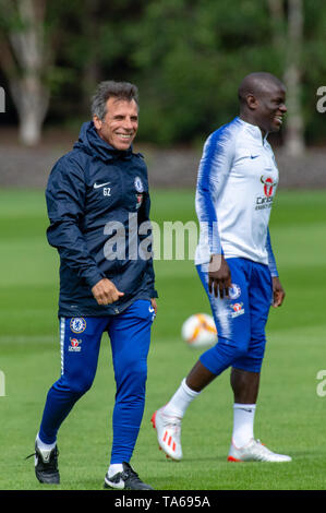 Cobham, Royaume-Uni. 22 mai 2019. Chelsea tenir une séance de formation à leur base de Cobham avant leur finale de l'UEFA Europa League contre Arsenal FC à Bakou le 29 mai 2019. Crédit : Peter Manning/Alamy Live News Banque D'Images