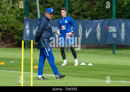 Cobham, Royaume-Uni. 22 mai 2019. Chelsea tenir une séance de formation à leur base de Cobham avant leur finale de l'UEFA Europa League contre Arsenal FC à Bakou le 29 mai 2019. Crédit : Peter Manning/Alamy Live News Banque D'Images