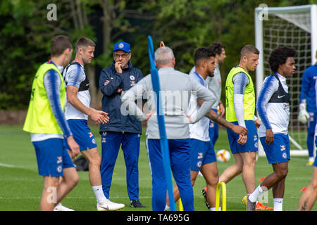 Cobham, Royaume-Uni. 22 mai 2019. Chelsea tenir une séance de formation à leur base de Cobham avant leur finale de l'UEFA Europa League contre Arsenal FC à Bakou le 29 mai 2019. Crédit : Peter Manning/Alamy Live News Banque D'Images