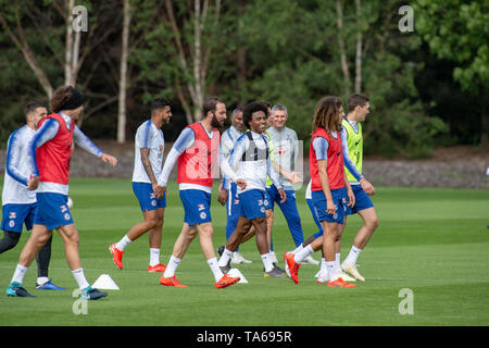Cobham, Royaume-Uni. 22 mai 2019. Chelsea tenir une séance de formation à leur base de Cobham avant leur finale de l'UEFA Europa League contre Arsenal FC à Bakou le 29 mai 2019. Crédit : Peter Manning/Alamy Live News Banque D'Images