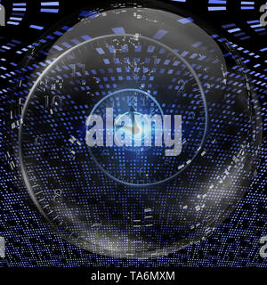 Spirale de temps à l'intérieur de boule de cristal. Banque D'Images