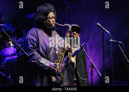 21 mai 2019 - Washington Kamasi effectue au Sage Gateshead. Banque D'Images