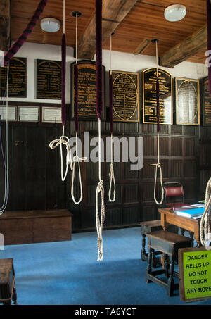 Bell Chambre de l'Eglise St Mary the Great, Cambridge, Royaume-Uni Banque D'Images