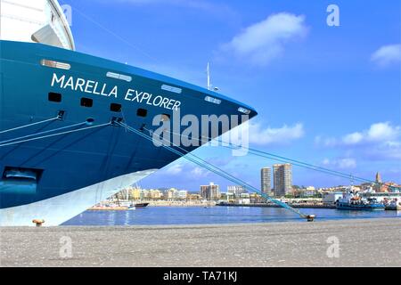 26 octobre 2018 : La Marella Explorer Croisière TUI, amarré dans le port de Palamos, Costa Brava, Espagne. Banque D'Images