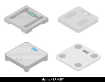 Balances icons set, style isométrique Illustration de Vecteur