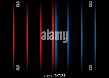3d rouge et bleu neon light fading vertical d'éléments sur fond noir. Futuristic abstract pattern. La texture pour la conception de sites web, site web, présentations Illustration de Vecteur