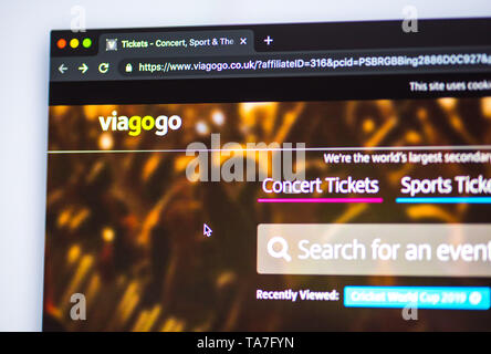 Re-vendeur de billets viagogo site en ligne Banque D'Images