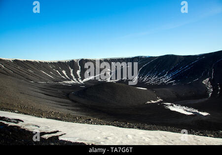 Volcan éteint près du lac Myvatn en Islande en hiver Banque D'Images