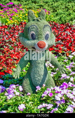 ORLANDO, USA. 29ème Avril 2019 : Dale topiary affichage figure sur l'affichage à Disney World Banque D'Images