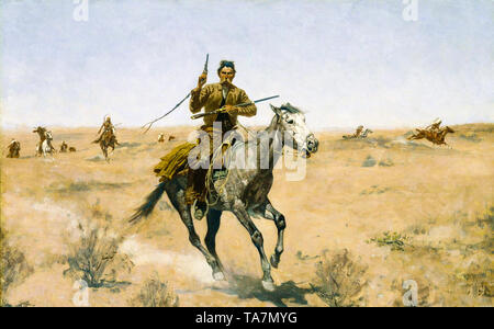 Frederic Remington, le vol, l'Ouest sauvage peinture, 1895 Banque D'Images