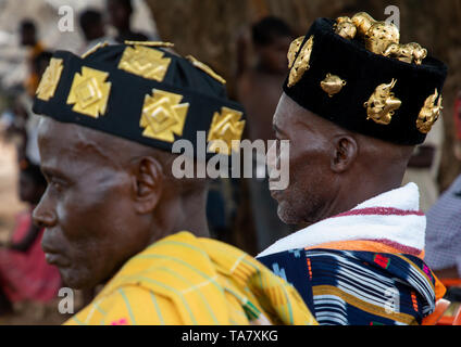 Les chefs de tribus de Baule tribe, Région des Lacs, Bomizanbo, Côte d'Ivoire Banque D'Images