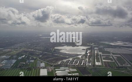 Vue aérienne d'un avion à Rotterdam, Pays-Bas Banque D'Images
