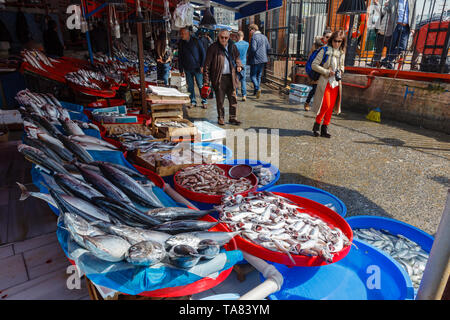 Marché de poisson de Karakoy, corne d'or, Istanbul, Turquie Banque D'Images