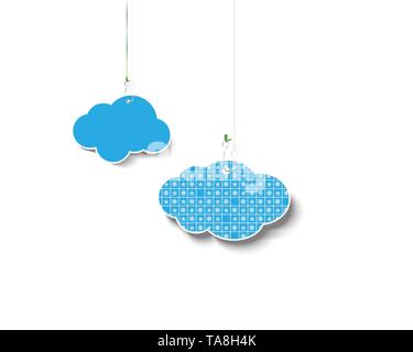 Nuages accrochés sur les hameçons. Vector illustration Illustration de Vecteur