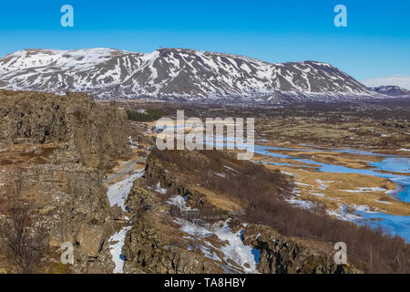 Le Parc National de Thingvellir, Islande Banque D'Images