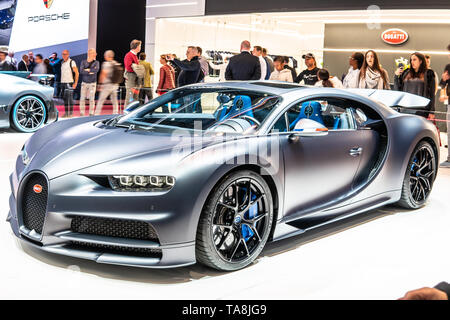 Genève, Suisse, le 07 mars 2019 : Bugatti Chiron Sport à Genève International Motor Show, voitures de rêve, site d'exposition Bugatti Banque D'Images