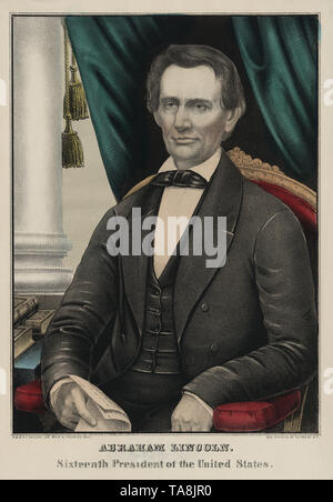 Abraham Lincoln, seizième Président des États-Unis, lithographie de E.B. & C.e. Kellogg, publié par George Whiting, New York, 1860 Banque D'Images