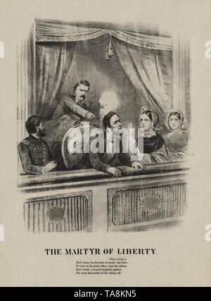 Le martyr de la liberté, l'assassinat du président Lincoln, Ford's Theater, Washington, avril 14, 1865 Banque D'Images