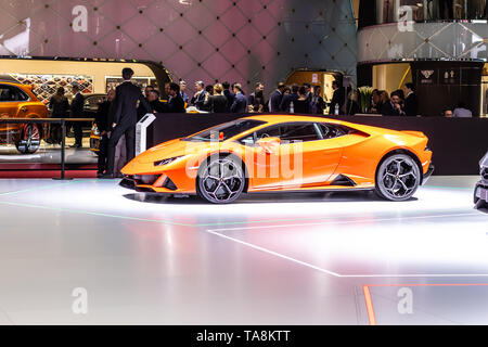 Genève, Suisse, 05 mars 2019 Lamborghini Ouragan Evo Coupé à Genève International Motor Show, fabriqué par l'Italien Lamborghini supercar Banque D'Images