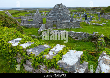 Sept Églises. L'Inishmore Island, les îles d'Aran, comté de Galway, Irlande, Europe de l'Ouest Banque D'Images