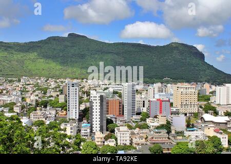 Cityscape vue depuis le pont d'observation dans le Fort Adélaïde, Port Louis, Ile Maurice Banque D'Images