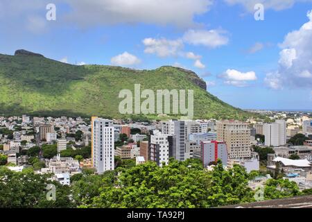 Cityscape vue depuis le pont d'observation dans le Fort Adélaïde, Port Louis, Ile Maurice Banque D'Images