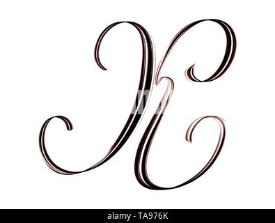 Belle lettre K part les lettres sur fond blanc Banque D'Images