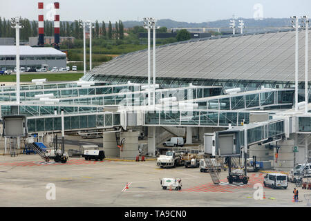 Tarmac. Roissy Charles-de-Gaulle. Paris. Banque D'Images