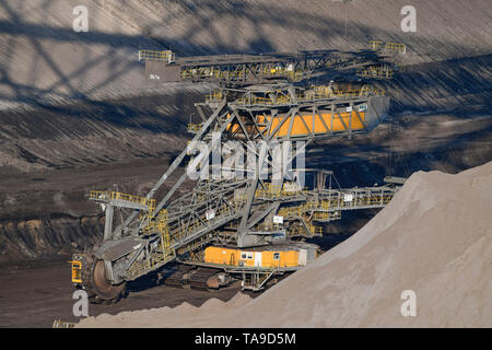 Excavatrice, les mines à ciel ouvert de lignite de Cottbus, le nord, Jänschwalde Brandenburg, Allemagne, Bagger, Braunkohle Tagebau Cottbus Nord, Deutschland Banque D'Images