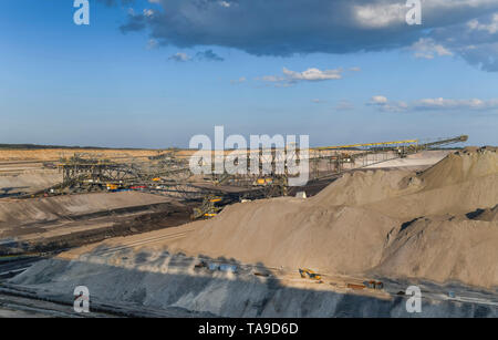 Les mines à ciel ouvert de lignite de Cottbus, l'amérique du nord, de Jänschwalde Brandenburg, Allemagne, Braunkohle Tagebau Cottbus Nord, Deutschland Banque D'Images