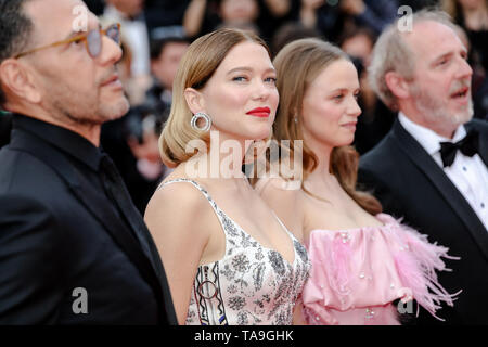 Cannes, France. 22 mai, 2019. Arnaud Desplechin, Roschdy Zem, Sara Forestier, Lea Seydoux et Antoine Reinartz arrive à la première de ' ROUBAIX, UNE LUMIERE (oh merci !) ' au cours du Festival de Cannes 2019 le 22 mai 2019 au Palais des Festivals à Cannes, France. ( Crédit : Lyvans Boolaky/Espace d'image/media Punch)/Alamy Live News Banque D'Images