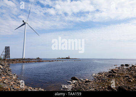 Paysage avec moulin et phare Banque D'Images