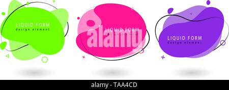 Bannière résumé moderne, tendance définie. Éléments liquide géométrique plate Illustration de Vecteur