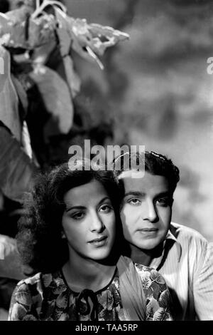 Acteur de cinéma Bollywood indien Karan Dewan et actrice Nargis, Inde, Asie, 1949 Banque D'Images