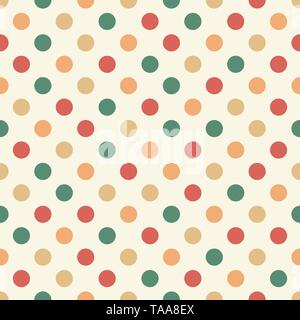 Fond blanc à pois - rouge, vert et orange. Illustration de Vecteur