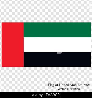 Bannière avec pavillon d'Arabes Unis. Illustration avec le drapeau pour la conception web. Vector illustration avec fond transparent. Illustration de Vecteur