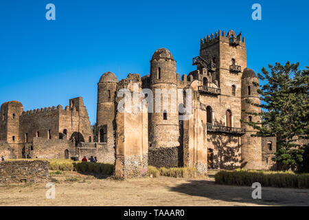 Fasil Ghebbi Enceinte Royale est le vestige d'une forteresse dans la ville de Gondar, en Éthiopie. Elle a été fondée au 17ème siècle par l'Empereur Fasilides et wa Banque D'Images