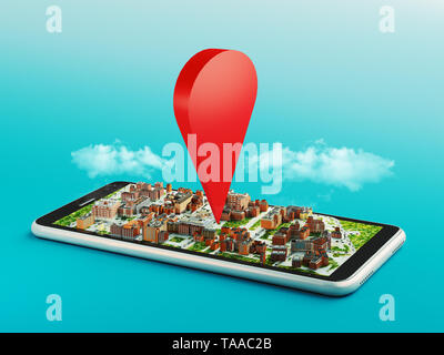 Navigateur sur smartphone, rendu 3d Banque D'Images