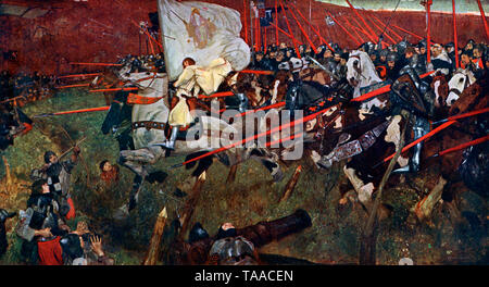 'Le Maid'. Par Frank Craig (1874-1918). Jeanne d'Arc (1412-1431), autrement connue sous le nom de « Maid d'Orléans ». Ici, l'héroïne folklorique et le saint catholique romain mènent l'armée dans la bataille pendant la guerre de cent ans. Banque D'Images