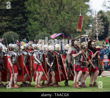 Ermine Street Guard montrent l'armée romaine impériale au Wrest Park, Angleterre Banque D'Images