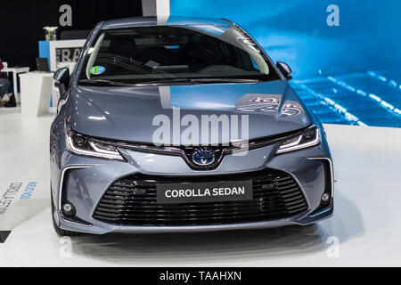 Barcelone, Espagne - 19 mai 2019 : Toyota Corolla Berline présentée à Barcelone de l'Automobile 2019 à Barcelone, Espagne. Banque D'Images