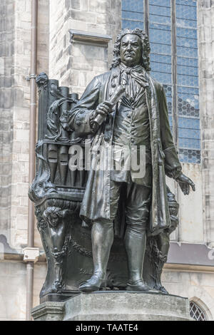 Statue de Sebastian Bach à Leipzig, en Allemagne, été 2016 Banque D'Images