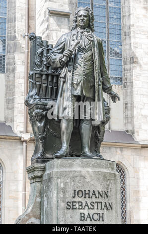 Statue de Sebastian Bach à Leipzig, en Allemagne, été 2016 Banque D'Images